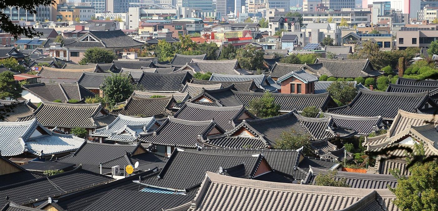 Sea of hanok rooftops in Jeonju Hanok Village, Jeonbuk