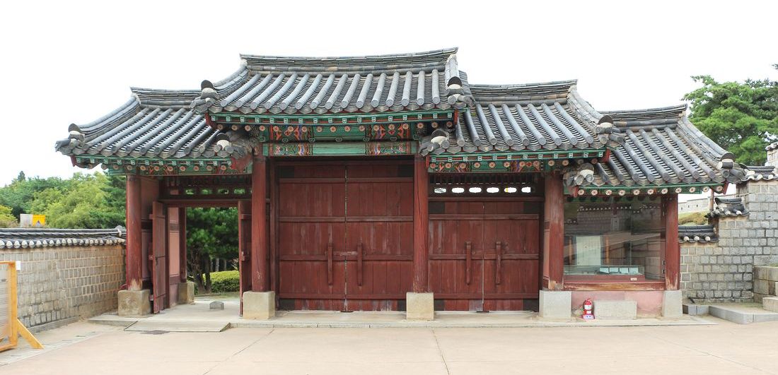 Tiled gate of Hwaseong Fortress in Suwon, Gyeonggi